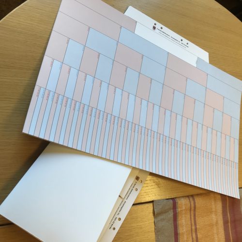 Vikbar antavla för pärm